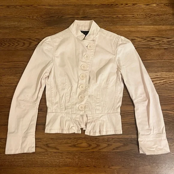 Marc Jacobs Light Pink Asymmetric Button Down Military Jacket - Picture 1 of 6